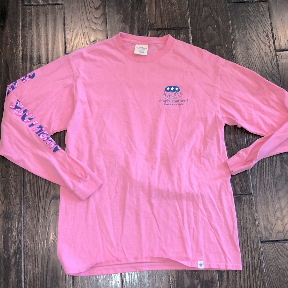 Simply Southern keep America sweet sassy & great pink longsleeve T-shirt medium